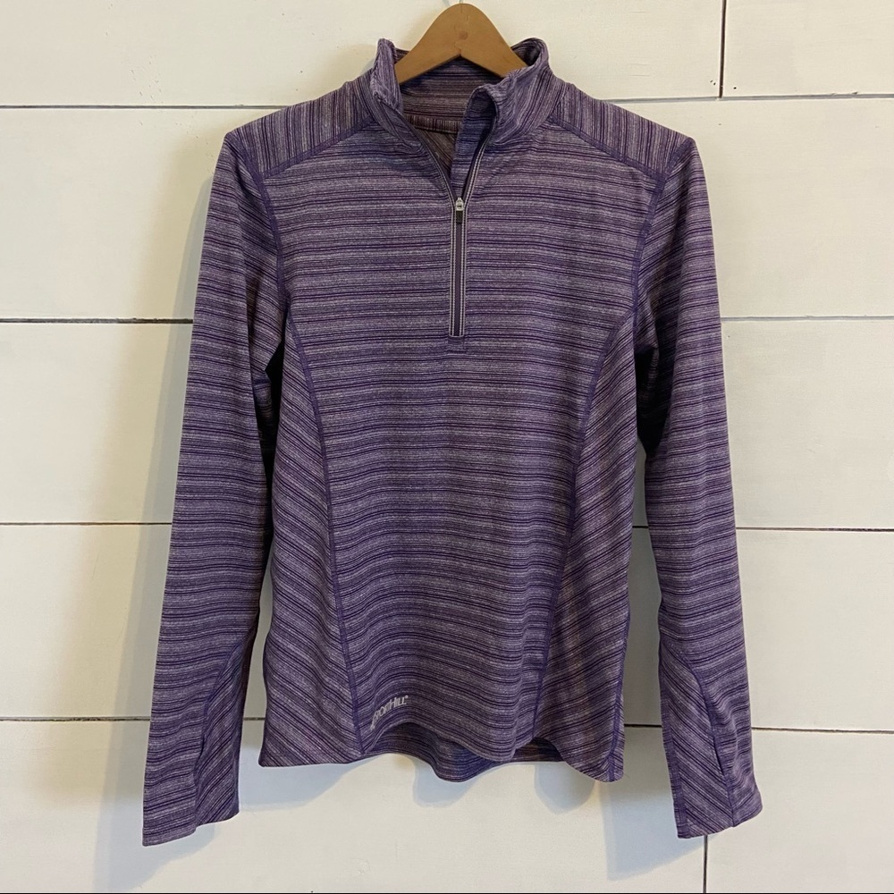 Sport Hill Purple Striped Quarter Zip Pullover Jacket. Size Small.